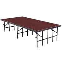 National Public Seating S3616C Single Height Portable Stage with Red Carpet - 36 inch x 96 inch x 16 inch