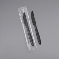 Visions Individually Wrapped Black Heavy Weight Plastic Knife - 250/Pack