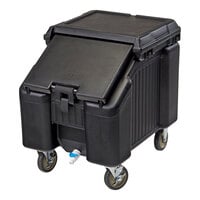 Cambro ICS100L110 SlidingLid™ Black Mobile Ice Bin - 100 lb. Capacity