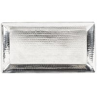 American Metalcraft HMRT814 14" x 7" Rectangle Hammered Stainless Steel Tray