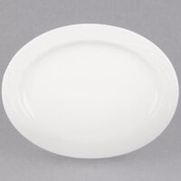 CAC GAD-14 Garden State 14" Bone White Oval Porcelain Platter - 12/Case