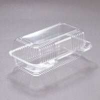 Dart PET35UT1 StayLock® 9 inch x 5 3/8 inch x 3 1/2 inch Clear Hinged PET Plastic 9 inch Medium Oblong Container - 250/Case