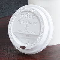 Solo TL31R2-0007 10 oz. White Plastic Travel Lid - 1000/Case