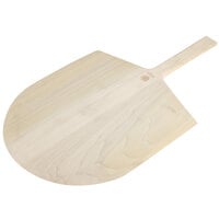 American Metalcraft 15 1/2 inch x 13 7/8 inch Wood Pizza Peel with 8 inch Handle 2414