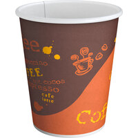 Choice 10 oz. Coffee Print Poly Paper Hot Cup - 50/Pack