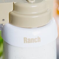 Tablecraft CB6 Imprinted White Plastic Ranch Salad Dressing Dispenser Collar with Beige Lettering