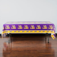 Creative Converting 720838 54 inch x 108 inch Louisiana State University Plastic Table Cover - 12/Case