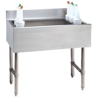 Advance Tabco CRI-16-36-10 Stainless Steel Underbar Ice Bin with 10-Circuit Cold Plate - 36 inch x 21 inch