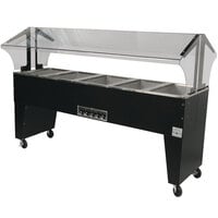 Advance Tabco B5-240-B-S Open Base Everyday Buffet Stainless Steel Five Pan Electric Hot Food Table with Stainless Steel Liners - Open Well - 208/240V