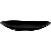 World Tableware DRI-8-O Driftstone 13 3/4 inch x 10 1/8 inch Onyx Satin Matte Organic Porcelain Coupe Plate - 12/Case