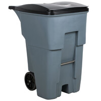 Rubbermaid FG9W2200GRAY Brute 95 Gallon Gray Wheeled Rectangular Trash Can with Lid