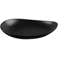 World Tableware DRI-7-O Driftstone 10 7/8 inch x 8 1/2 inch Onyx Satin Matte Organic Porcelain Coupe Plate - 12/Case