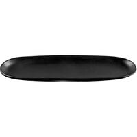 World Tableware DRI-11-O Driftstone 13 1/4 inch x 4 inch Onyx Satin Matte Porcelain Tray - 12/Case