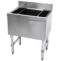 Advance Tabco SLI-12-30-10 Stainless Steel Underbar Ice Bin with 10-Circuit Cold Plate - 30 inch x 18 inch