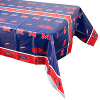 Creative Converting 724893 54 inch x 108 inch University of Mississippi Plastic Table Cover - 12/Case