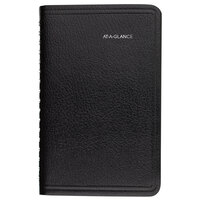 At-A-Glance G25000 DayMinder 3 3/4 inch x 6 inch Black January 2022 - December 2022 Weekly Pocket Appointment Book with Contacts Section