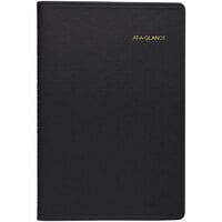 At-A-Glance 7080005 4 7/8 inch x 8 inch Black January 2022 - December 2022 Daily Appointment Book with 15-Minute Time Slots