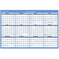 At-A-Glance PM200S28 24 inch x 36 inch Blue / Red Yearly Reversible Horizontal Erasable July 2021 - June 2022 Wall Calendar