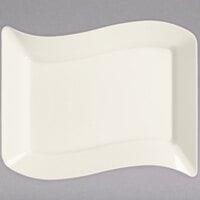 Fineline Wavetrends 1405-BO 5 1/2" x 7 1/2" Bone / Ivory Plastic Dessert Plate - 120/Case