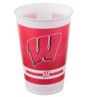 Creative Converting 014858 20 oz. University of Wisconsin Plastic Cup - 96/Case
