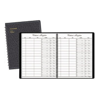 At-A-Glance 8058005 8 1/2 inch x 11 inch Black Simulated Leather Visitor Register Book