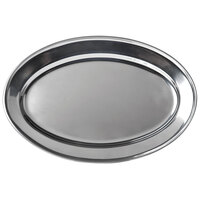 11 3/4 inch x 8 1/2 inch Oval Stainless Steel Platter