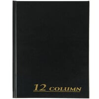 Adams ARB8012M 7 inch x 9 1/4 inch Black Twelve Column 80-Page Account Book