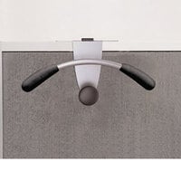 Alba PMMOUSPART 15 inch x 4 1/2 inch x 7 7/8 inch Silver / Black Hanger-Shaped Partition Coat Hook