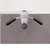 Alba PMMOUSPART 15" x 4 1/2" x 7 7/8" Silver / Black Hanger-Shaped Partition Coat Hook