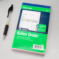 Adams TC4705 3-Part Blue and White Carbonless Sales Order Book with 50 Sheets