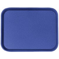Cambro 1014FF186 10 inch x 14 inch Navy Blue Customizable Fast Food Tray - 24/Case