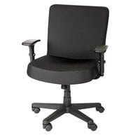 Alera Plus ALECP210 XL Series Black Mid-Back Big & Tall Fabric Office Chair with Adjustable Arms and Black Swivel Nylon Base