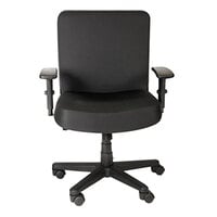 Alera Plus ALECP210 XL Series Black Mid-Back Big & Tall Fabric Office Chair with Adjustable Arms and Black Swivel Nylon Base