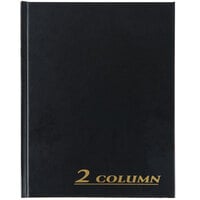 Adams ARB8002M 7 inch x 9 1/4 inch Black Two Column 80-Page Account Book