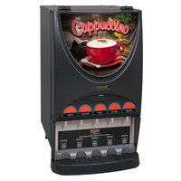 Bunn 37000.0020 iMIX-5 BLK TH Powdered Cappuccino Dispenser with Top Hinge Door - 5 Hoppers, 120V