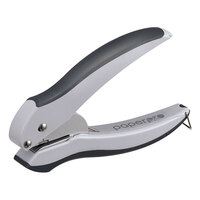 Bostitch PaperPro 2402 inLIGHT 10 Sheet Gray Handheld 1 Hole Punch with Rubber Grip - 1/4 inch Holes