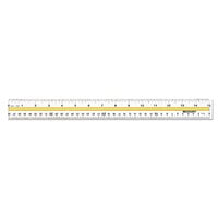 Westcott 10580 15 inch Clear Acrylic Plastic Highlight Reading Ruler with Tinted Guide - 1/16 inch Standard Scale