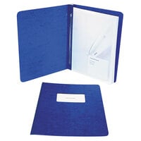 Acco 25073 8 1/2 inch x 11 inch Dark Blue Presstex Side Bound Report Cover with Prong Fastener - 3 inch Capacity