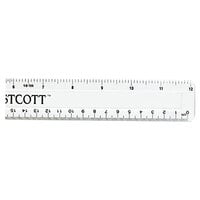 Westcott 13862 12 inch Shatterproof Plastic Ruler with Hanging Hole - 1/16 inch Standard Scale