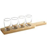 Acopa 18 inch Natural Flight Paddle with Pub Tasting Glasses
