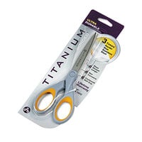 Westcott 13526 7 inch Titanium Bonded Pointed Tip Scissors with Gray / Yellow Straight Soft Handle