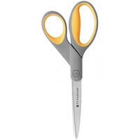 Westcott 13526 7 inch Titanium Bonded Pointed Tip Scissors with Gray / Yellow Straight Soft Handle
