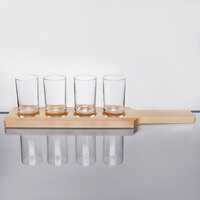 Acopa 18 inch Natural Flight Paddle with Straight Up Tasting Glasses