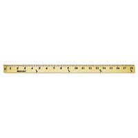 Westcott 10425 36 inch Wood Yard Stick with Metal Ends - 1/8 inch Standard Scale