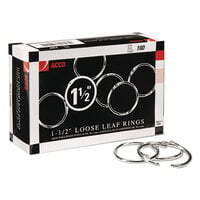Acco 72204 1 1/2 inch Diameter Metal Book Ring - 100/Box