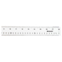 Westcott 10564 18 inch Clear Acrylic Ruler with Hanging Hole - 1/16 inch Standard Scale