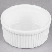 Tuxton BPX-1002 10 oz. Porcelain White Fluted China Souffle / Ramekin - 12/Case
