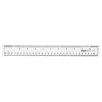 Westcott 10562 12 inch Clear Acrylic Ruler with Hanging Hole - 1/16 inch Standard Scale