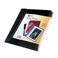 Acco 26101 8 1/2 inch x 11 inch Clear Polypropylene Side Bound Report Cover with Prong Fastener and Black Vinyl Back - 10/Pack