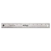 Westcott 10415 12 inch Stainless Steel Ruler with Cork Back and Hanging Hole - 1/16 inch Standard Scale